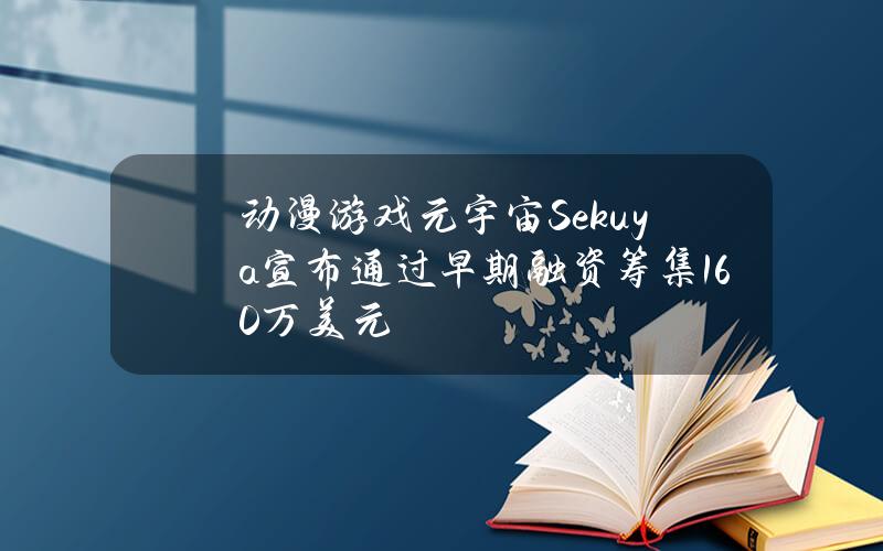 动漫游戏元宇宙Sekuya宣布通过早期融资筹集160万美元