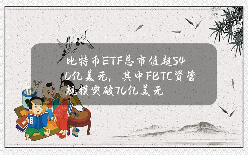 比特币ETF总市值超540亿美元，其中FBTC资管规模突破70亿美元