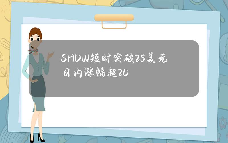 SHDW短时突破25美元日内涨幅超20